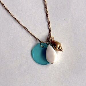 Zara Gold Ocean Inspired Necklace with Gold and Blue Sea Charms